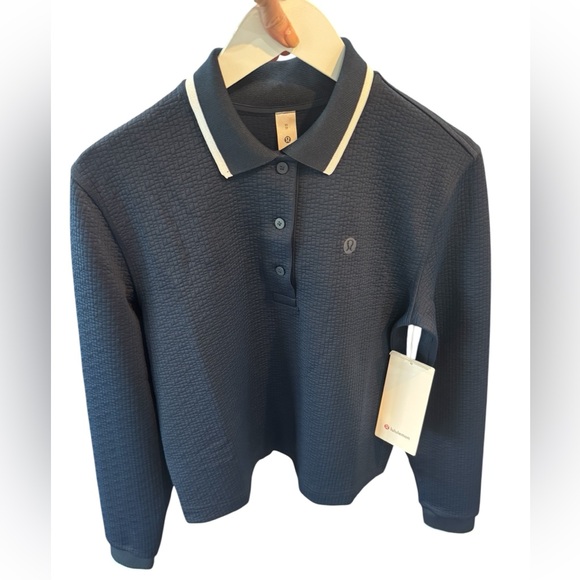 Lululemon Textured Long-Sleeve Polo Shirt, NWT - Picture 3 of 4